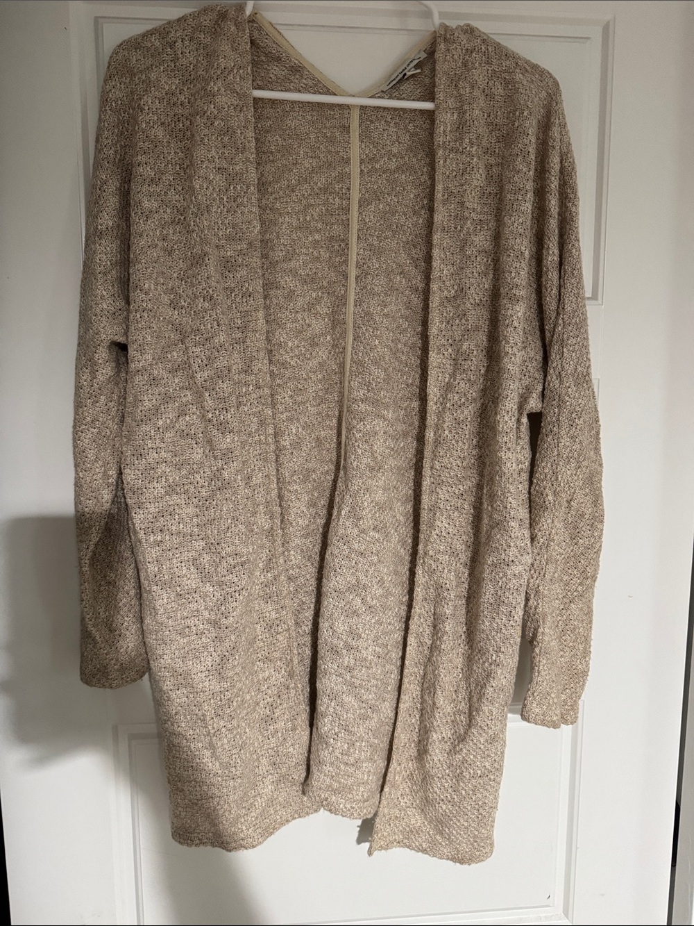 American Eagle Outfitters Open-Front Knit Cardigan - Beige Heather